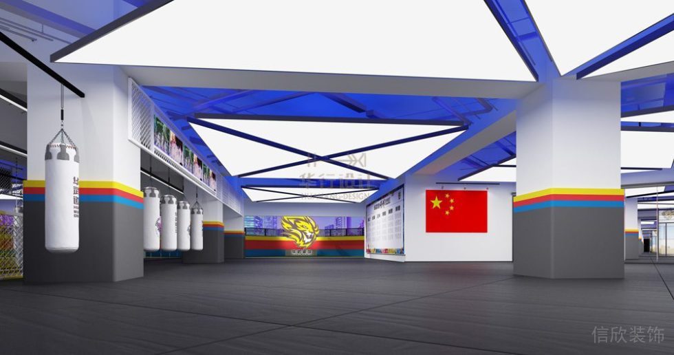 華武道清遠一店健身房設計-沙袋區(qū)