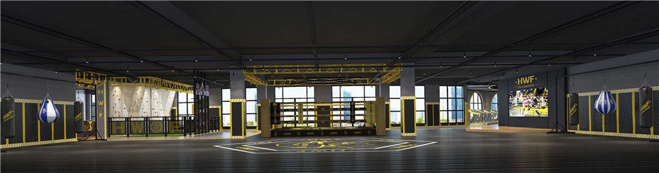 華武決禹州健身房室內(nèi)設(shè)計-搏擊區(qū)