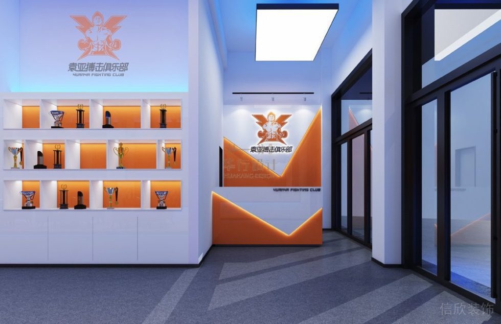 搏擊館裝修設計鎮雄袁亞搏擊俱樂部_華行健身房裝修設計