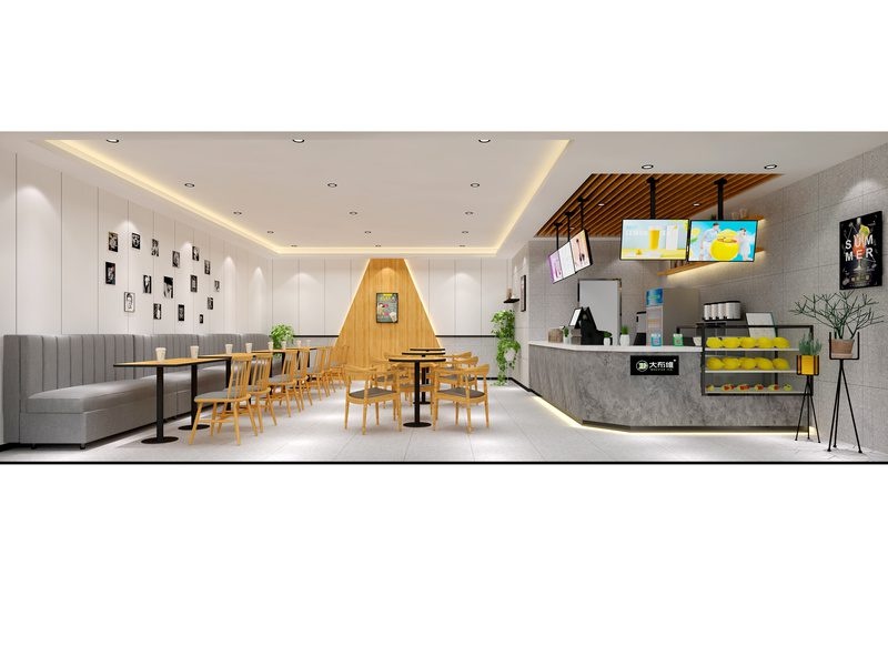 福田餐廳裝修奶茶店設(shè)計效果圖