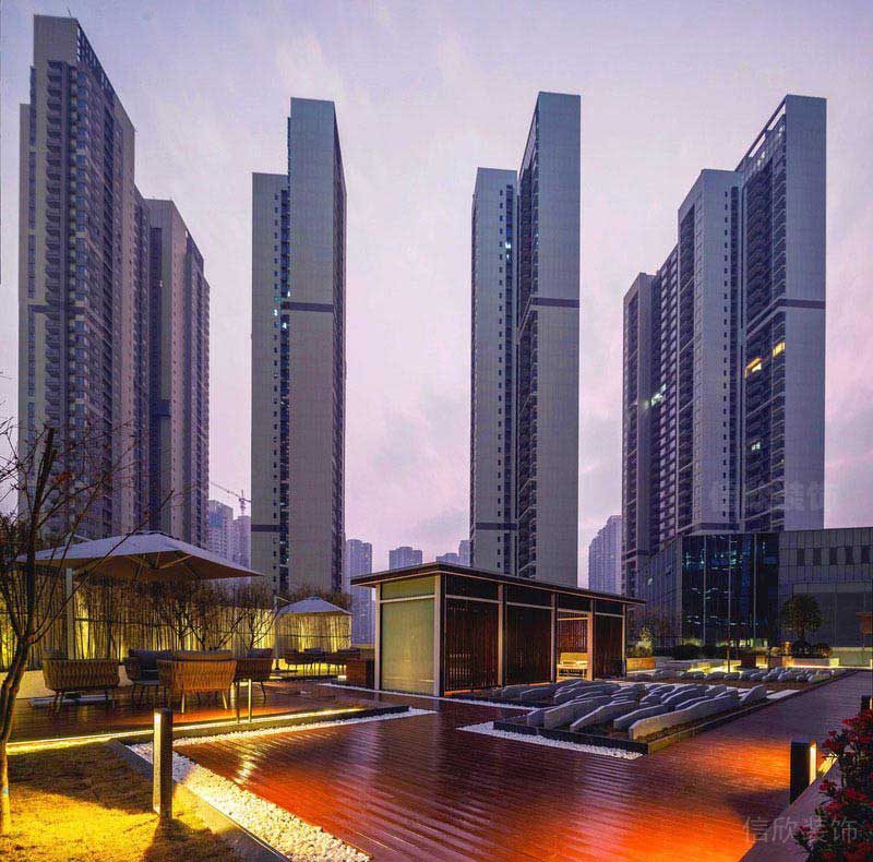 辦公室現(xiàn)代風露天陽臺景觀效果圖