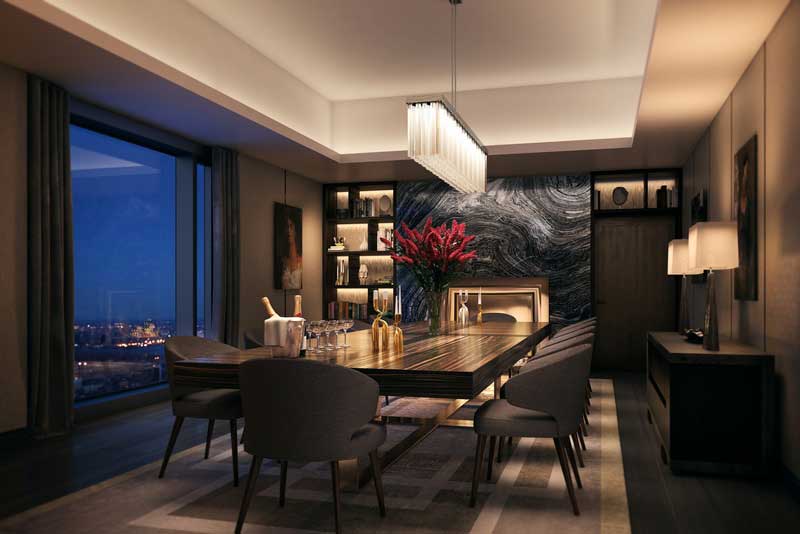 深圳羅湖區(qū)現(xiàn)代風(fēng)格酒店式公寓住宅裝修圖片會客接待餐廳