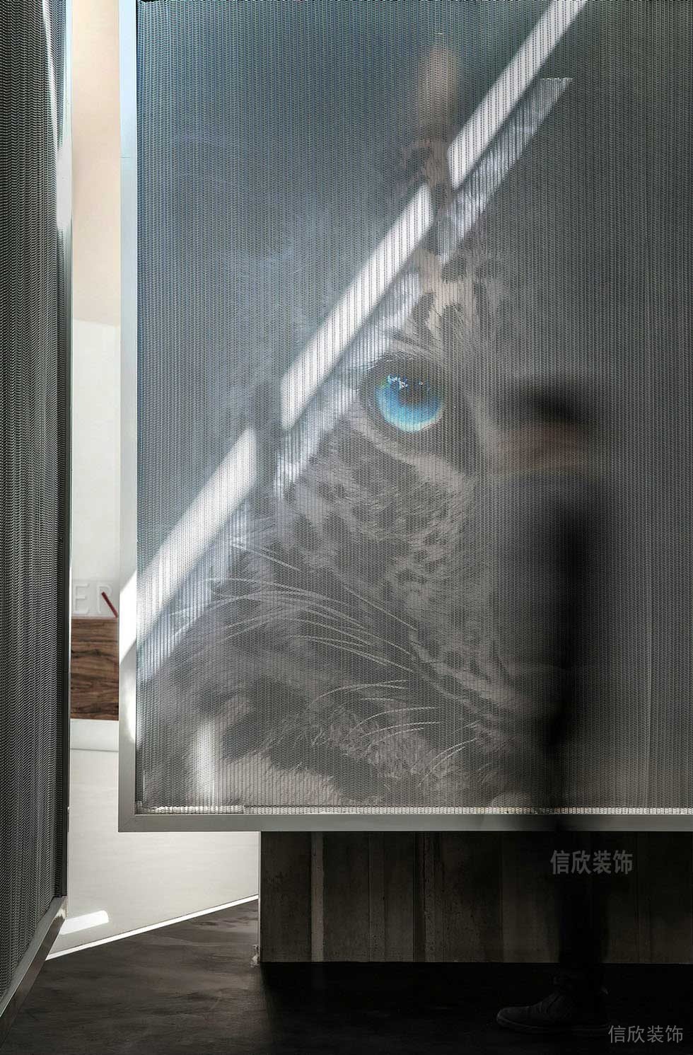 動物刺繡壁畫裝修木質(zhì)墻體效果圖辦公室過道裝修