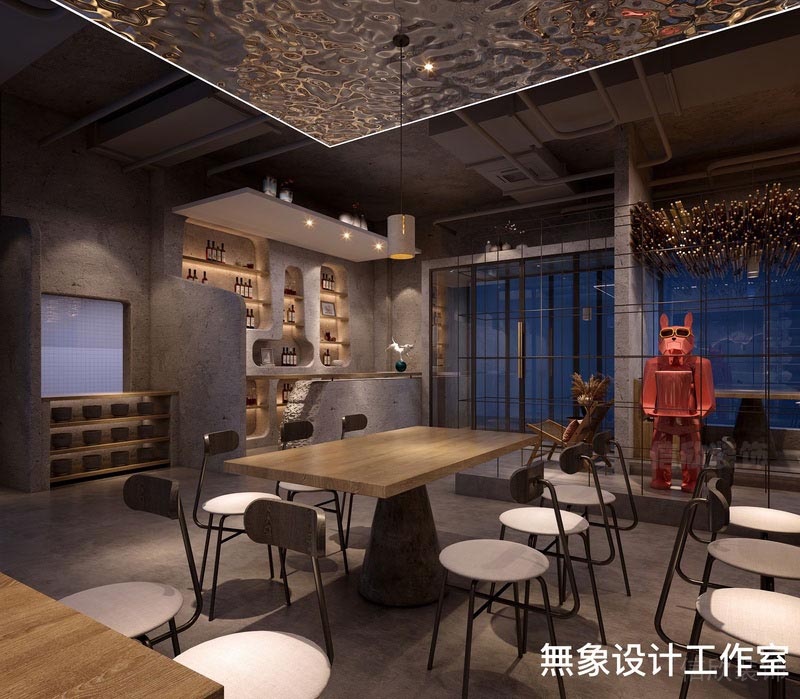 福田餐廳裝修燒烤店設(shè)計效果圖工業(yè)風餐廳家具