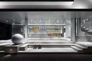 階梯式未來(lái)科技感大理石瓷磚過(guò)道工作室裝修