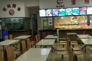 學校幼兒園飯?zhí)镁筒蛥^(qū)裝修設(shè)計木質(zhì)一體式設(shè)計桌椅安全設(shè)計