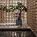 展示區(qū)木格柵隔斷大理石地面設計圖