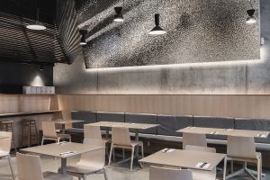 深圳寶安復(fù)古日式餐廳整齊用餐區(qū)裝修設(shè)計