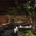 深圳福田新中式木質(zhì)餐廳室內(nèi)造景裝修設計