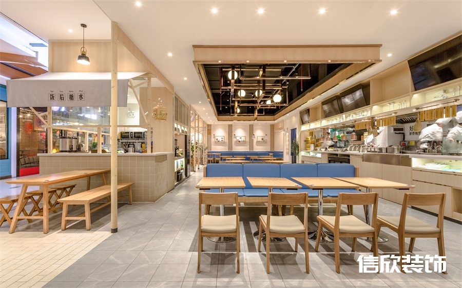 深圳羅湖筍干牛腩飯快餐店八人座裝修設(shè)計