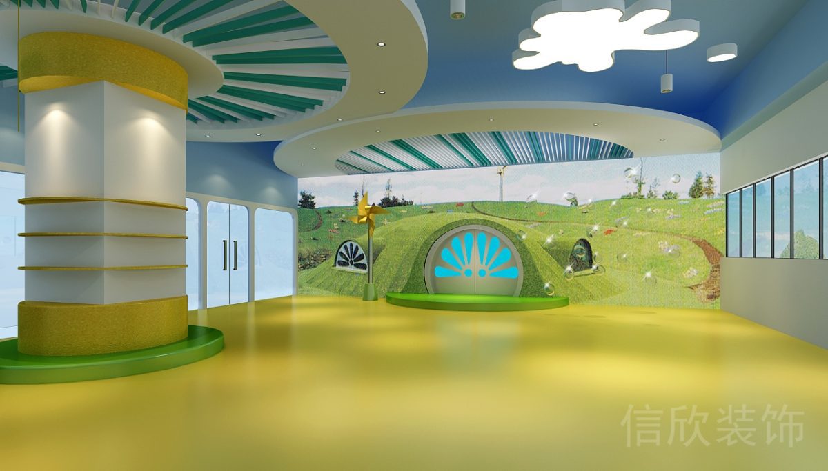 深圳市三環(huán)工業(yè)大廈天使寶寶兒童教育中心培訓(xùn)機(jī)構(gòu)天線寶寶柱體軟包防磕碰收納創(chuàng)意柱子多功能教室
